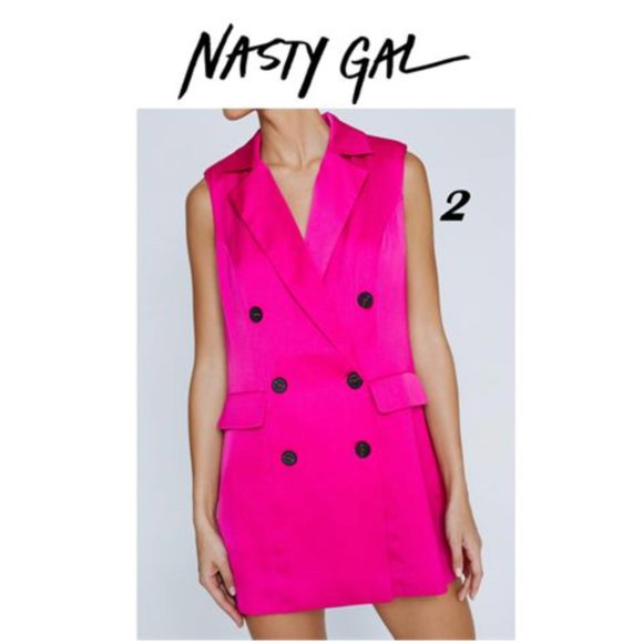 BNWT Nasty Gal Tailored Waistcoat Mini Dresss sz 2 - Picture 2 of 4